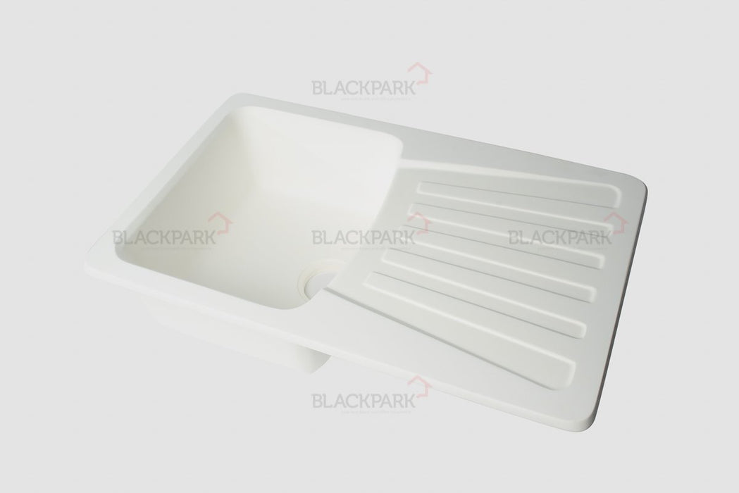 Corian Sink Single Bowl With Drain (White)