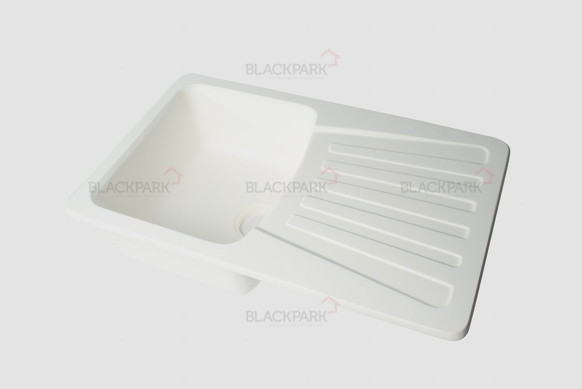 Corian Sink Single Bowl With Drain (White)